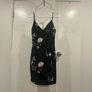 Floral Embroidered Black Dress